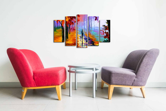 Wallity Cuadro Decorativo en Lienzo 5 Piezas Multicolor 5PUC-006